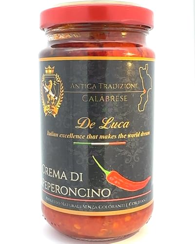 Calabrese De Luca Chilischotencreme, Glas 180 g, 100 % italienisch, hergestellt in Kalabrien von De Luca