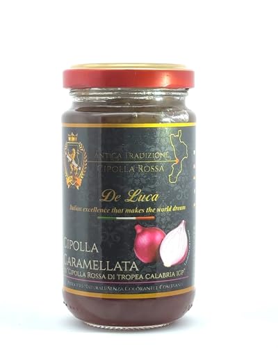 Karamellisierte rote Zwiebel Tropea IGP De Luca, alte Tradition, 230-g-Glas, frisch verarbeitet, 100% italienisch, hergestellt in Kalabrien von De Luca