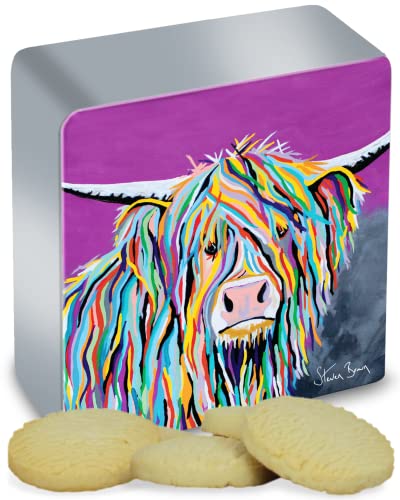 Dean's Angus McCoo All Butter Shortbread Tin - Wunderschöne Geschenkdose aus Metall mit Motiv von Steven Brown, klassisch britisches Mürbegebäck, 150g von Dean's