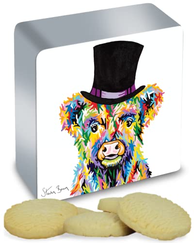 Dean's Baby McCoo All Butter Shortbread Tin - Schicke Geschenkdose aus Metall mit Motiv von Steven Brown, klassisch britisches Mürbegebäck, 150g von Dean's