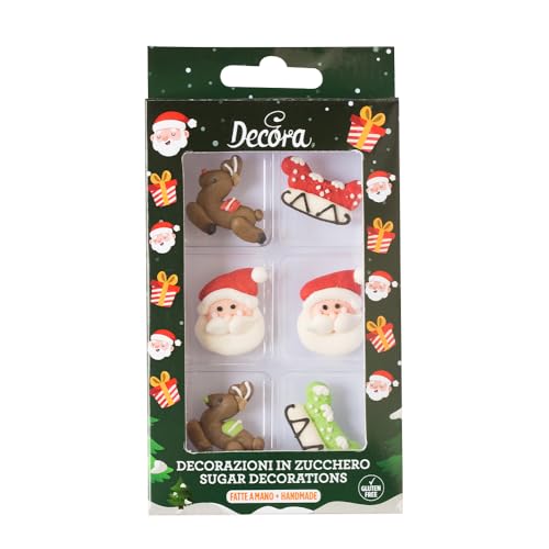 Decora 0500220 6er-Pack Santa Claus Zuckerdekor, 90 g von Decora