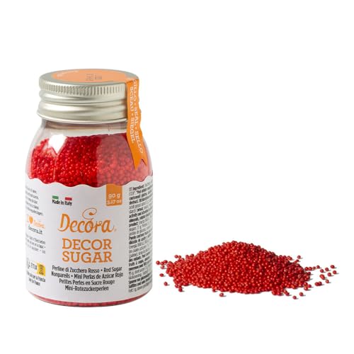 Decora 2081138 Zucker Nonpareils Rot 90g von Decora