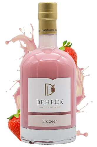 Deheck Erdbeer Sahnelikör Fruchtig I Frucht Sahne Likör 15% Vol. I Leckerer Cremig Sahniger Geschmack mit Erdbeere I Ideal auch für Eis I (500ml, Erdbeer Sahne) von Deheck Destillerie