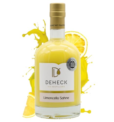 Deheck Limoncello Sahnelikör Fruchtig-Zitronig I Frucht Sahne Likör 15% Vol. I Leckerer Cremig Sahniger Geschmack I (500ml, Limoncello Sahne) von Deheck Destillerie