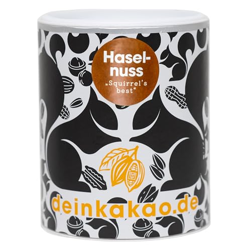 DEIN KAKAO - Haselnuss | Schokoladenpulver mit Kakao aus biologischem Anbau mit 41% Kakaogehalt & natürlicher Süße gemahlener Datteln | Vegane & glutenfrei, mit echter Haselnuss | 250g Kakaopulver von Dein Kakao