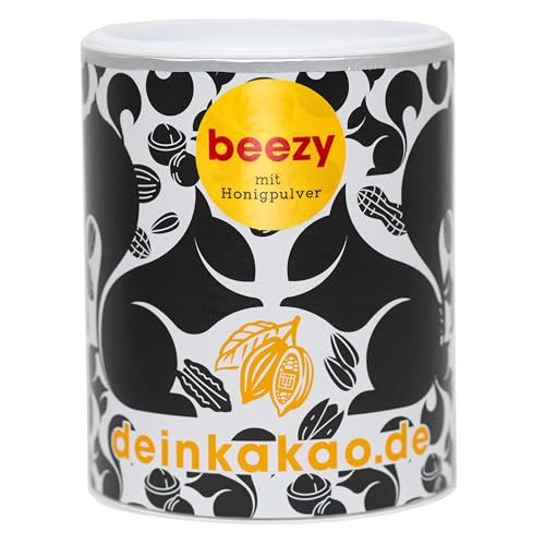 DEIN KAKAO - beezy | Schokoladenpulver mit Kakao aus biologischem Anbau mit 60% Kakaogehalt und natürlicher Süße | Glutenfreie Bio-Trinkschokolade mit Bio-Honigpulver | 250g Kakaopulver von Dein Kakao