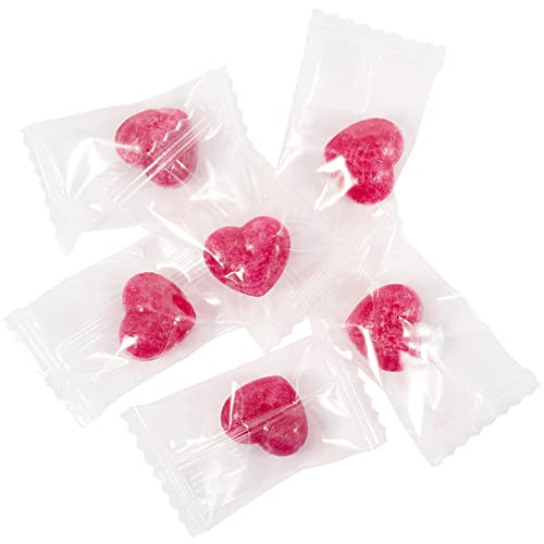 Herzbonbons Kirsche, einzeln transparent verpackt, 1kg, ca. 280 Stück - Ideal als Deko zur Hochzeit, Geburtstag oder Taufe von DeinBonbon