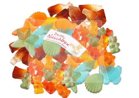 Deine Naschbox | Zuckerfreier Fruchtgummi 3er Mix | 1kg Nachfüllbeutel | Minimale Verpackung 100% recyclebar - Bären - Meeresfrüchte - Cola Fläschchen von PE ÄM