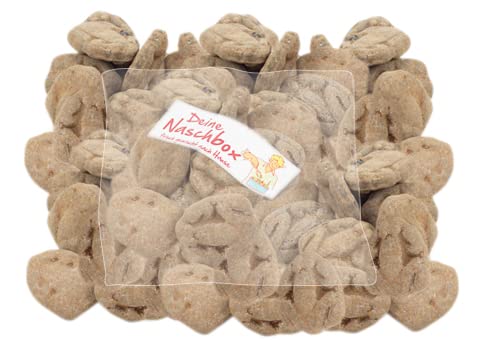 Deine Naschbox | Salmiak Lakritz Frösche | 1kg Nachfüllbeutel | Minimale Verpackung 100% recyclebar - XL Packung - Extra stark - Salmiak Puder Bonbons von PE ÄM