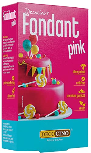 DECOCINO Fondant Pink – 250 g – ideal zum Verzieren von Kuchen, Torten, Cupcakes – Palmölfrei & Laktosefrei von DECOCINO