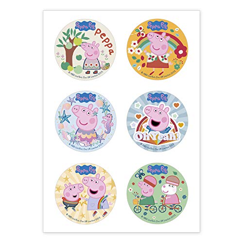 Dekora - Peppa Wutz Kleine Cupcake Toppers aus Esspapier - 6 Stück, 236033, 5.8cm von dekora