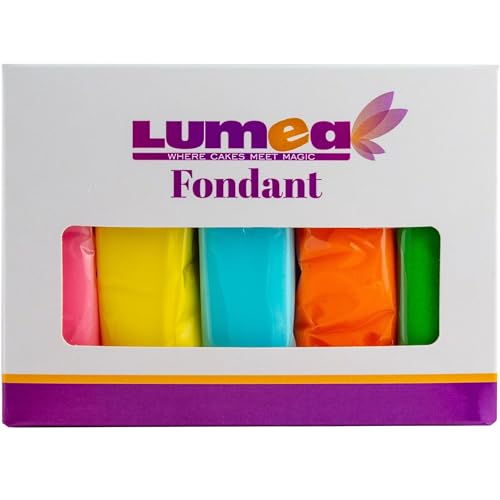 Dekozauber24 Fondant Multipack Ostern, 5 Farben, 100g Rollfondant pro Farbe, zum Dekorieren von Kuchen und Torten in den Oster-Farben grün, hellblau, orange, gelb und pink von Dekozauber24