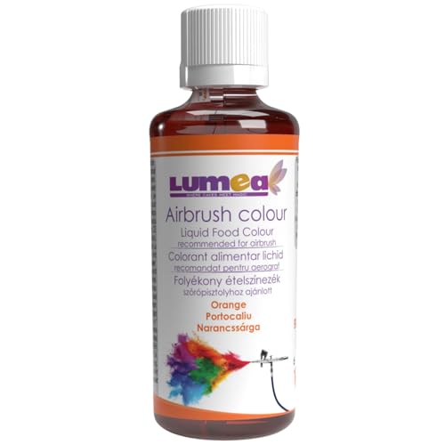 Dekozauber24 Premium Airbrush Lebensmittelfarbe, 90 ml, 19 Farben, essbar, flüssig, starke Deckkraft, Tortendeko Fondant Marzipan (Orange) von Dekozauber24