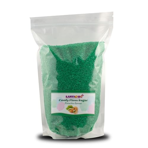 Dekozauber24 Premium Zuckerwatte Zucker mit Geschmack, 1000g, 8 Sorten, essbarer Farbzucker, farbig, Zuckerwattezucker 1kg (Pistazie) von Dekozauber24