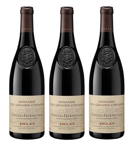 3x 0,75l - 2020er - Delas - Domaine des Grand Chemins - Crozes-Hermitage A.O.P. - Rhône - Frankreich - Rotwein trocken von Delas