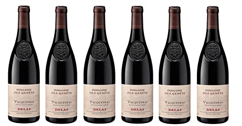 6x 0,75l - 2022er - Delas - Domaine de Gênets - Vacqueyras A.O.P. - Rhône - Frankreich - Rotwein trocken von Delas