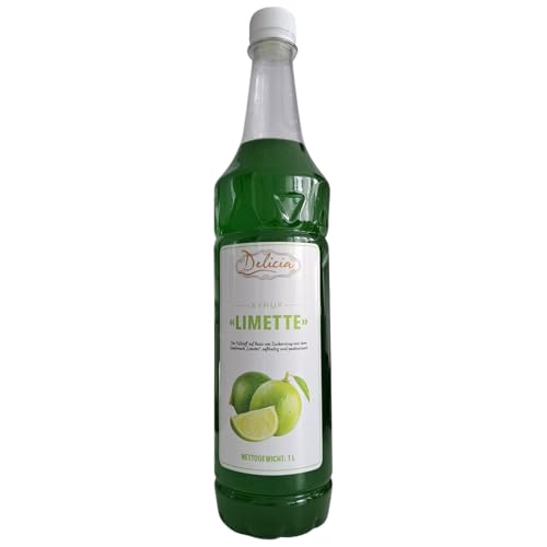 "Limette" Dessertsirup | Verführerischer Delicia Sirup in einer 1L - Flasche | Süßungsmittel vielseitig verwendbar - Entfalten Sie Ihre Kreativität von Delicia