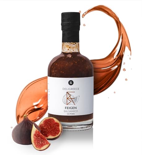 Deligreece Feigen Balsamico Essig | Traditionell hergestellter Balsamico von Kreta | Natürlicher und vielseitiger Balsamico mit frischen Feigen | Handgemachter Weißweinessig aus Griechenland (250ml) von Deligreece