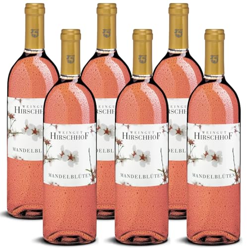 DELINAT – Hirschhof Mandelblüten Rosé 2023 – Deutscher Roséwein halbtrocken – Bio-Wein aus Rheinhessen, vegan (6 x 0,75l) von Delinat