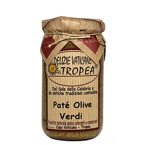 Italienische Olivenpaste aus Grünen Oliven - – Food Gourmet Delicatessen/Authentischer italienischer Geschmack – Vielseitig für verschiedene Rezepte – Made Italy - Delizie Vaticane di Tropea 180gr von Delizie Vaticane di Tropea