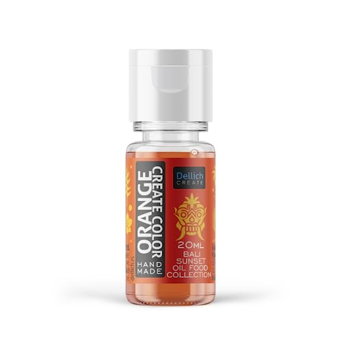 Dellich Create Lebensmittelfarbe auf Ölbasis, 20 ml, Orange von Dellich create