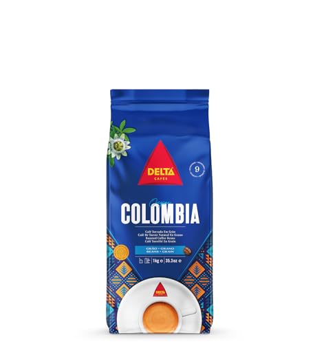 Delta Cafés Colombia Kaffeebohnen 1 Kg P- Mischung aus geröstetem gemahlenem Kaffee Premium : Arabica-Bohnen aus Kolumbie von Delta Cafés