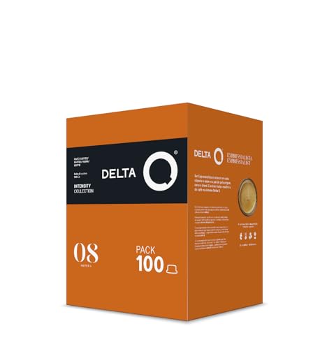 Delta Q - Kaffeekapseln AQtivus Gemahlener Kaffee - 100 Kapseln Intensität 8 Kompatibel mit Delta Q Kaffeemaschinen - Intensiver Espresso mit Gerösteten Nussnoten und Einem Hauch von Fruchtigkeit von Delta Q