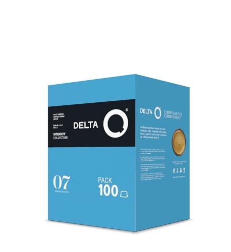 Delta Q - Kaffeekapseln DeQafeinatus Gemahlener entkoffeinierter - 100 Kapseln Intensität 7 Kompatibel mit Delta Q Kaffeemaschinen - Espresso mit Karamell und Nussnoten von Delta Q