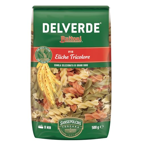 Delverde Eliche tricolore Pasta bunte Hartweizen Nudeln 500g von Delverde