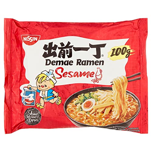 Nissin Demae Ramen – Sesam, Einzelpack, Instant-Nudeln japanischer Art, mit Sesamöl & asiatischen Gewürzen, schnell & einfach zubereitet, asiatisches Essen (1 x 100 g) von Demae Ramen