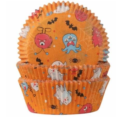 Demmler Papier Backförmchen Spooky orange/mehrfarbig Ø50x25mm 60 Stück (60 Stk) von Demmler