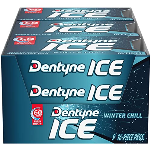 Aduoke Dentyne Ice Winter Chill Sugar Free Gum, 9 Packs of 16 Pieces (144 Total Pieces) von Dentyne