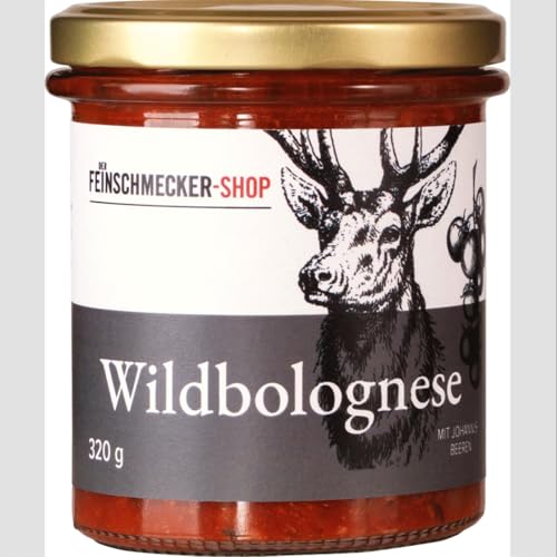 Der Feinschmecker 320g Wildbolognese I Mit Johannisbeeren I Klassisch zu Bandnudeln & Parmesan I Abgeschmeckt mit einem Schuss Wein – mit Hirsch & Reh von Der Feinschmecker