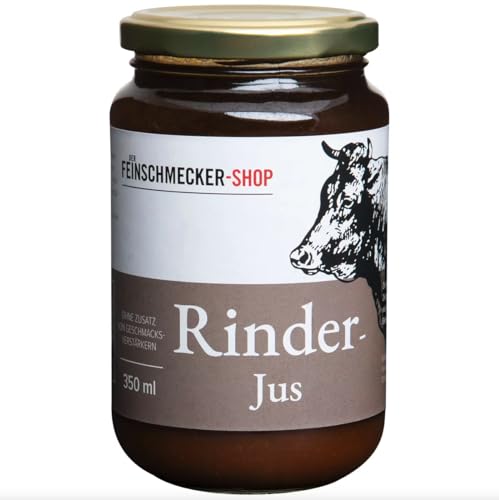 Der Feinschmecker 350ml Bratenjus vom Rind I Mit Rinderknochen, Wurzelgemüse & Tomatenmark angeröstet I Mit Rotwein abgelöscht I Frei von Aromen & Zusatzstoffen von Der Feinschmecker