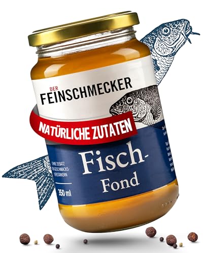 Der Feinschmecker 350ml Fischfond aus natürlichen Zutaten I Leckere Basis für cremige Suppen, Saucen & Eintöpfe I Höchste Qualität ohne Geschmacksverstärker für natürliche Aromen bei Fischgerichten von Der Feinschmecker