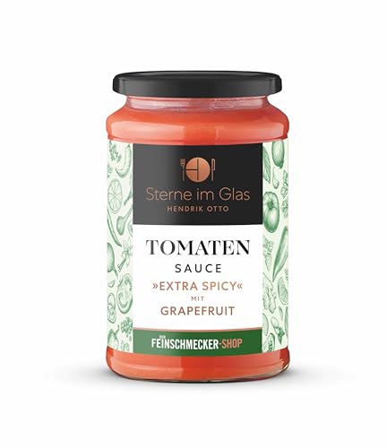 Der Feinschmecker 380ml Tomatensauce I Extra Spicy mit Grapefruit I Sterne im Glas I Volles Aroma aus besten Zutaten I Bio zertifiziert von Der Feinschmecker