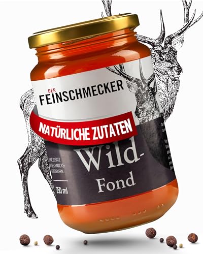 Der Feinschmecker 350ml Wildfond aus natürlichen Zutaten I Herzhafte Basis für Hirschragout und Co. I Höchste Qualität ohne Geschmacksverstärker für natürliche Aromen bei Wildgerichten von Der Feinschmecker