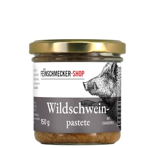 Der Feinschmecker Wildschweinpastete Cranberrys 150g I Hochwertiges Wildschweinfleisch I Mit Madeira & Sahne verfeinert von Der Feinschmecker