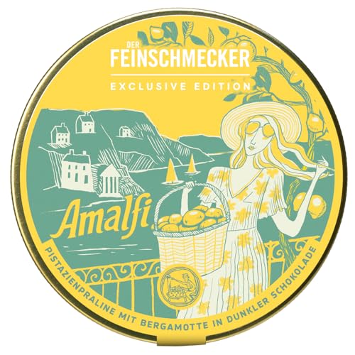 Feinschmecker-Edition Amalfi | Pistazienpralinen mit Bergamotte | Dunkle Schokolade mit mediterranem Flair von Der Feinschmecker