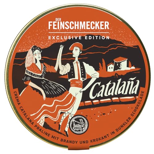 Feinschmecker-Edition Crema Catalana – Pralinen mit Brandy & Krokant in dunkler Schokolade I Gourmet-Genuss mit spanischem Flair von Der Feinschmecker