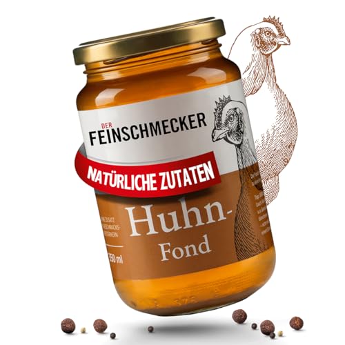 Der Feinschmecker 350ml Hühnerfond aus natürlichen Zutaten I Leckere Basis für Eintöpfe und Geflügelgerichte I Höchste Qualität ohne Geschmacksverstärker für natürliche Aromen bei Huhngerichten von Der Feinschmecker