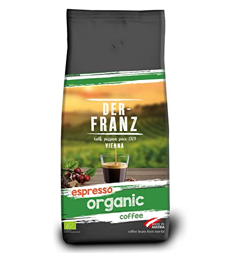 Der-Franz Espresso Bio Kaffee, Intensität 5/5, Bio Arabica umd Robusta, ganze Bohne, 1000 g von Der-Franz