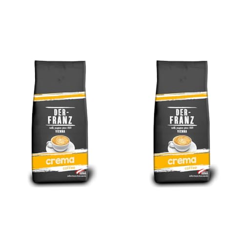 DER-FRANZ Kaffee Crema, Intensität 4/5, 100% Arabica, ganze Kaffeebohnen, 1000g (Packung mit 2) von Der-Franz