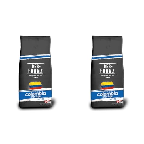 Der-Franz Columbia Single Origin Kaffee, Intensität 3/5, 100% Arabica, ganze Bohne, 1000 g (Packung mit 2) von Der-Franz