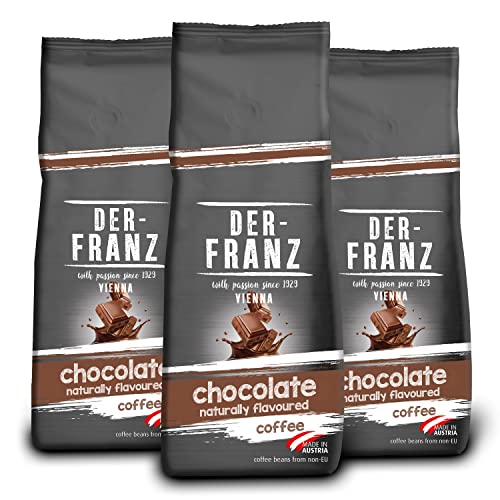 Der-Franz Kaffee, aromatisiert mit Schokolade, Intensität3/5, Arabica und Robusta Kaffeebohnen, 3 x 500 g von Der-Franz