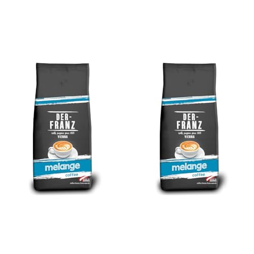 Der-Franz Melange Kaffee, Intensität 3/5, 100% Arabica, ganze Kaffeebohnen, 1000 g (Packung mit 2) von Der-Franz