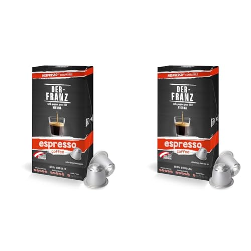 Nespresso kompatible Kaffee Kapseln, 1 x 10 Kapseln, Espresso (Packung mit 2) von Der-Franz