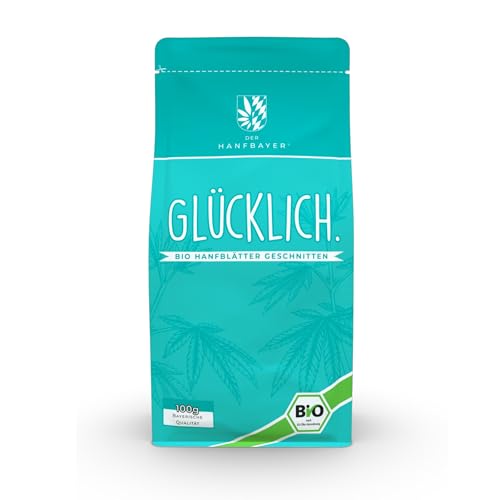 Der Hanfbayer® Bio Hanfblätter Tee 100g [BERUHIGENDER KRÄUTERTEE] - Premium Qualität aus biologischem Anbau - THC-frei, vegan, schonend getrocknet - Fördert Entspannung & erholsamen Schlaf von Der Hanfbayer