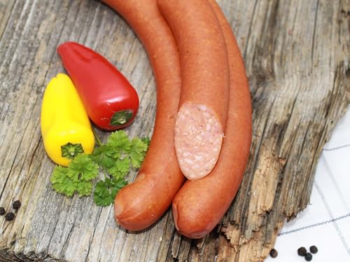 DER PFARÖLLER Debrecziner – 3 Paar (6 Stück, 500g) – Würzige, leicht geräucherte Würstchen nach ungarischem Rezept – Perfekt für Grillen, Eintöpfe und schnelle Gerichte von Der Pfaröller