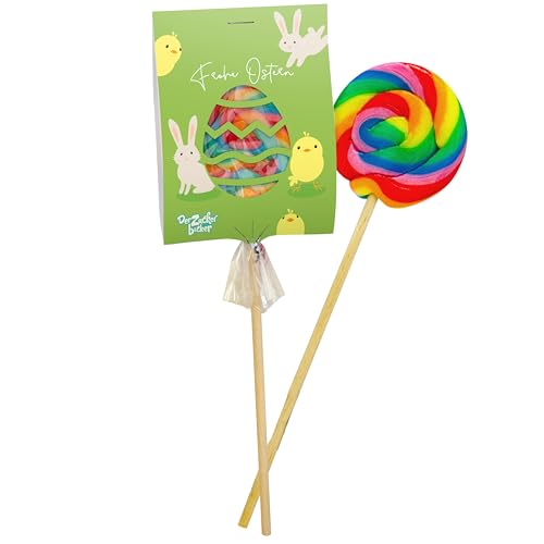 Bunter Oster-Lolli –Regenbogenlolli für Kinder und Erwachsene, tolles Geschenk für Ostern mit schönem Motiv von Der Zuckerbäcker